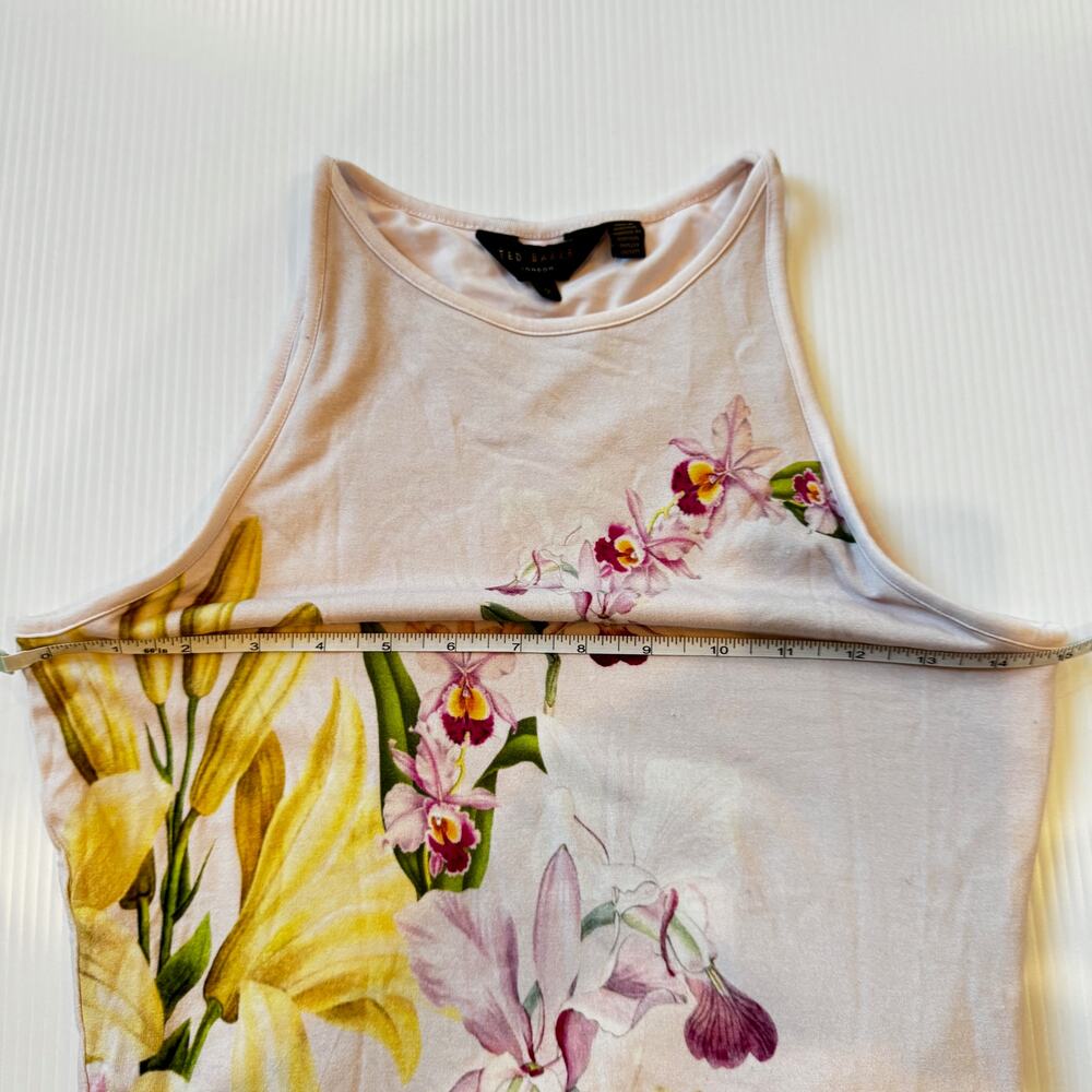 Ted Baker Julee Encyclopedia Floral Midi Dress 2 Pink Botanical Garden Party - Picture 13 of 15